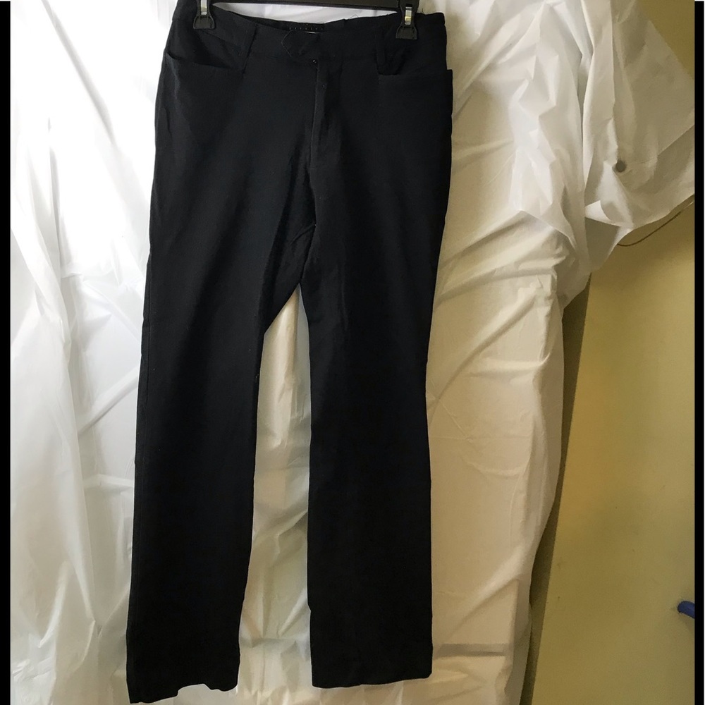 GAP Stretch Cotton Boot Cut Flat Front Pants Black